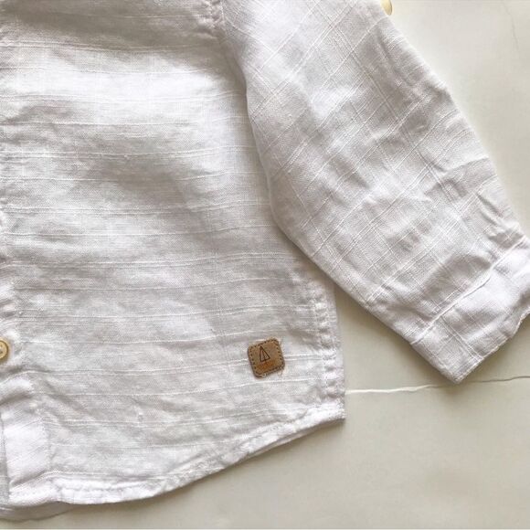 Zara linen button down shirt EUC 3-6 months - Picture 3 of 5